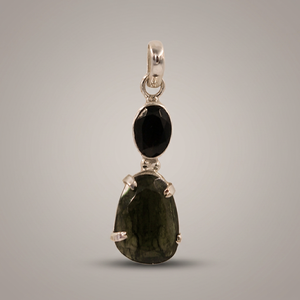Pendentif Chintamani Moldavite serti clos en argent sterling 925, bijou en pierre précieuse de haute qualité, certifié par un tiers, classique - Product Image 3