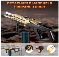 Torche au propane puissante, lance-flammes réglable avec conception détachable pour barbecue, cuisson des steaks (réservoir de propane non inclus)