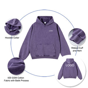 Sudadera Unisex Extra Grande con Hombros Caídos y Capucha, Estilo Vintage, Teñido Batik, 100% Algodón, Otoño - Product Image 2