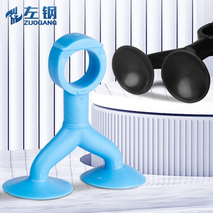 Zuogang Silicone Door Stopper Double <b>Suction</b> Cup Wall Mount No Drilling Required Door Handle Protector Anti Collision <b>Pad</b> - Product Image 2