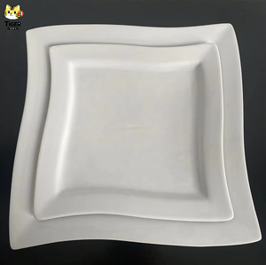 Assiette de table en <span class=keywords><strong>porcelaine</strong></span> de 8 pouces, en stock, faible MOQ, vente en gros, assiette de présentation irrégulière en <span class=keywords><strong>porcelaine</strong></span>, assiette plate prête à l'emploi pour livraison rapide - Product Image 4
