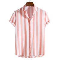 Nouvelle Chemise Formelle Homme à Manches Courtes, Imprimée et Rayée, Tendance Décontractée, pour le Bureau et les Affaires, Respirante