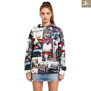Neue Mode Damen Tapisserie-Hoodie Streetwear <span class=keywords><strong>Rapper</strong></span>-Kleidung Übergröße Rosa Cardigan Cropped Vollständig Satin-gefütterte Hoodies für Frauen - Product Image 3