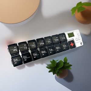 Smart Timer Portable Pill Box Electronic Reminder Compartmentalized Medicine <b>Tablet</b> Storage Made of Durable Plastic - Product Image 2
