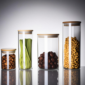 Set <span class=keywords><strong>di</strong></span> <span class=keywords><strong>Barattoli</strong></span> in <span class=keywords><strong>Vetro</strong></span> <span class=keywords><strong>per</strong></span> Conservazione Alimenti con Coperchi Ermetici e Bottiglie Grandi Premium <span class=keywords><strong>per</strong></span> Cucina - Product Image 6