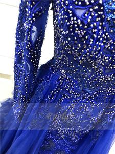 Ruolai OEV-L4276 Lussuoso <span class=keywords><strong>Abito</strong></span> da Sera Formale Blu Reale Sexy con Maniche Lunghe per Donne - Product Image 4