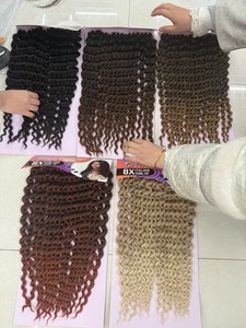 Cabello de Crochet Rizado Italiano Vivian 8X de 18 Pulgadas y 240g, Fibra Premium 100% <span class=keywords><strong>Kanekalon</strong></span>, <span class=keywords><strong>Pelo</strong></span> para Trenzar de Crochet con Onda de Agua Similar al Cabello Humano - Product Image 5