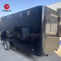 Camion de restauration rapide mobile Park Seaside, cuisine mobile pour hot-dogs, kiosque à glaces, chariot à hot-dogs avec grill et friteuse, remorque alimentaire