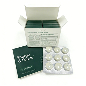Comprimés énergétiques pour adultes OEM (54 pièces) - <span class=keywords><strong>Sans</strong></span> <span class=keywords><strong>sucre</strong></span>, L-Théanine, Vitamines B12 et B6, saveur menthe poivrée pour la gestion de l'énergie - Product Image 4