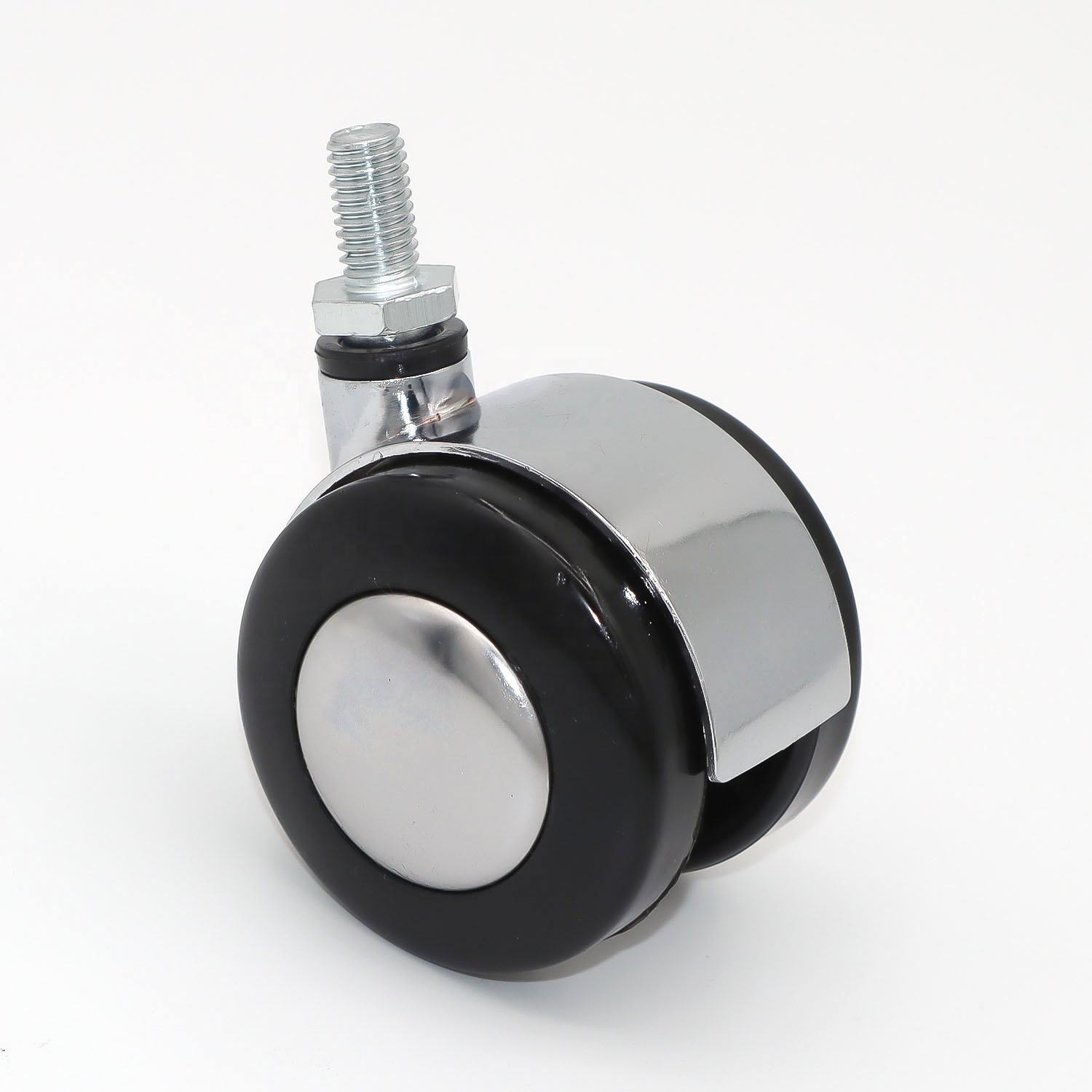 40mm Zinc Alloy Furniture Caster Wheels with Brake 50mm Chrome Chair Casters for Bedroom for School Hospital Living Room Hotel