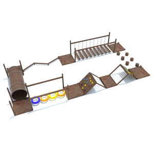 Equipo de Juegos de Madera Comercial Ninja Warrior para Escuelas, Entrenamiento de Agilidad y Equilibrio, Equipo de Juego Sensorial para Niños al Aire Libre - Product Image 3