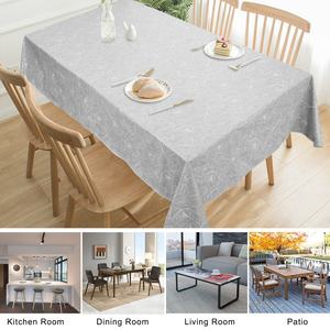 HuiHe - Cubierta de <span class=keywords><strong>Mesa</strong></span> Rectangular de PVC <span class=keywords><strong>con</strong></span> Diseño Floral Gris, 100% Impermeable, Protector de <span class=keywords><strong>Mesa</strong></span> para Eventos Comerciales - Product Image 6