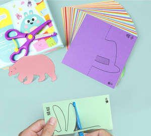 Maternelle bricolage à la main jouet éducatif dessin animé <span class=keywords><strong>couleur</strong></span> <span class=keywords><strong>Origami</strong></span> papier découpé jouets pour enfants amusant travail et jeux d'art sac emballé - Product Image 4