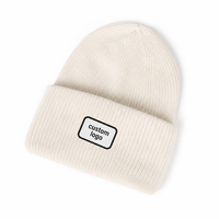 Bonnet en acrylique tricoté personnalisé de haute qualité avec logo, chaud et épais, style pêcheur, avec revers, pour l'hiver, vente en gros pour les voyages et les activités de plein air