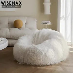 WISEMAX FURNITURE Silla de PUF de lujo moderna Funda de franela gigante sin relleno Muebles cama Sofá Cama grande Cubierta de PUF de 6 pies