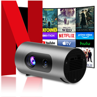Mini Proyector de Bolsillo Inteligente Portátil con Resolución Nativa de 720P y 4K, Cine en Casa, Video LCD con Cable, Android 14, WiFi 6, Sonido Estéreo HIFI