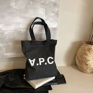 Hot bán phụ nữ Messenger Túi thời trang denim <span class=keywords><strong>Canvas</strong></span> <span class=keywords><strong>Tote</strong></span> Vai Túi với mẫu thư APC thiết kế - Product Image 6