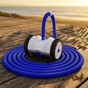 Nettoyeur de <span class=keywords><strong>piscine</strong></span> automatique alimenté par prise, pour piscines enterrées, aspiration latérale, puissant, capable de grimper les parois, avec <span class=keywords><strong>tuyau</strong></span> anti-emmêlement de 40 pieds - Product Image 1