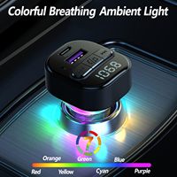 5.3 Pemancar FM untuk Mobil Adaptor Tipe-C PD(30W) QC3.0 USB Radio Nirkabel dengan Mikrofon Terintegrasi Pengisian Cepat Latensi Rendah LED MP3