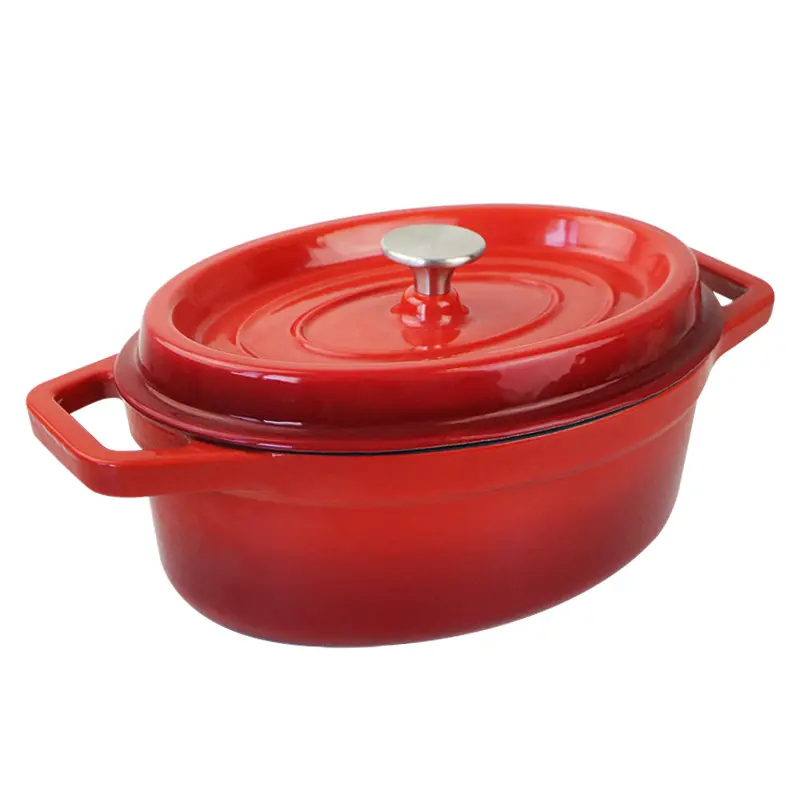 French Large Red Cast Iron Casserole Saucepans Pot Enamel Cast Iron Casserole Dutch Oven Pot With Lid