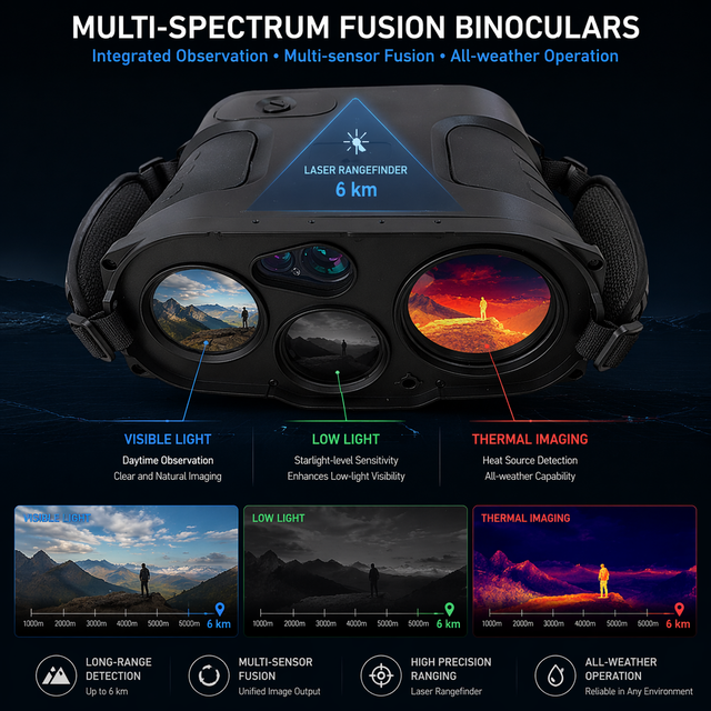 Wolfdash-B2 Four Optical Channels Multifunctional Binoculars Superior Situational Awareness Beyond 6km Observation