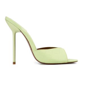 Mules à talons hauts tendance été 2026, effet croco, en PU, bout rond, couleurs vives, super mode, à prix abordable - Product Image 5