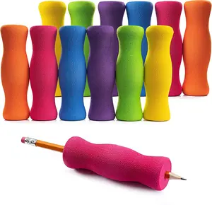 Pencil OEM Long Foam Pencil Grips For Kids Adults Colorful Cushioned Holders For Handwriting Drawing Coloring