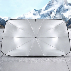 Car Sunshade Umbrella Front Windshield Foldable UV Protection Polyester Solid Color General Use - Product Image 1