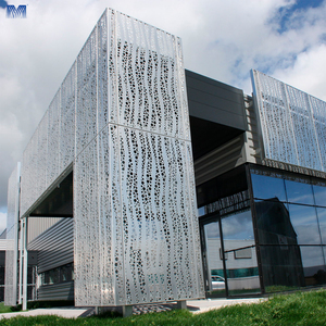 Mur-rideau extérieur en métal <span class=keywords><strong>d</strong></span>écoupé au laser 3D de haute qualité, imperméable, durable, multifonctionnel, en aluminium perforé - Product Image 2