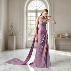 Abito da donna 2026 nuovo design di nicchia, sensuale, sottile, senza spalline, plissettato, con vita impero, per feste, sexy, romantico, estivo, tinta unita - Product Image 2