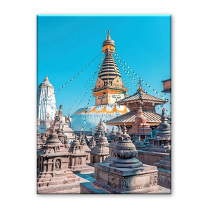 Impression sur toile avec de magnifiques paysages et d'une <span class=keywords><strong>architecture</strong></span> traditionnelle népalaise, parfaite pour la décoration de la maison. - Product Image 4