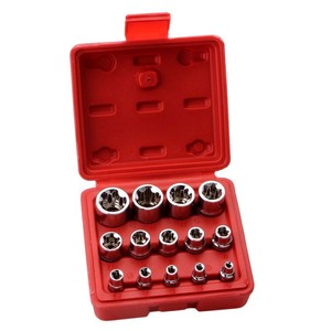 E-Type Socket Set 14-Piece Metric 6-Point Torx Chrome Vanadium Steel 1/2 In Drive Automotive Repair Tool Kit - Product Image 4