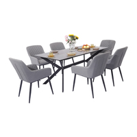 MIA 6 sièges maison tissu ensemble de mobilier d'extérieur ensemble de table à manger
