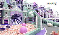 Encantadores toboganes Matrix con temática de palacio, diseño personalizado directo de fábrica, laberinto de obstáculos, parque de atracciones interior