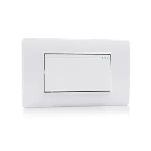 Fireproof White PC Big Rocker Light Switch 1 Gang 10A Electric Switch US Wall Socket Switch