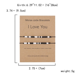 G310 joyería de dos piezas pulseras al por mayor girasol corazón cuerda de la suerte hecha a mano hacer un deseo Tarjeta de papel pulsera de amistad - Product Image 5