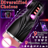 Männer-Sextoy mit 9 Saugmodi, 9 Vibrationsstufen, 3D-Textur, weicher Hülle, Heizfunktion, APP-Steuerung und LCD-Display