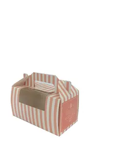 Custom design cupcake boxen mit griff Bulk plain weiß kuchen boxen 12 löcher cupcake box