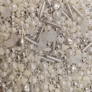 Bulk sweet bakery decorations mix silver sugar sprinkles edible sugar pearls