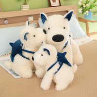 Boneka Plush West Highland Terrier Lucu dengan Tas Ransel Hiu Boneka Plush Peluche