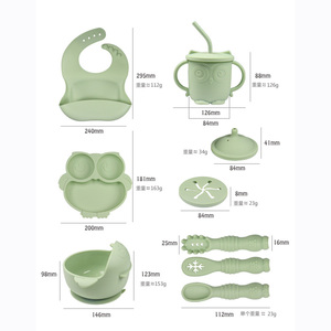 IStapromo Cadeaux Vaisselle pour enfants Alimentation Nourriture Absorbant Bavoir pour bébé Plateau Bol Fourchette Ensemble d'alimentation pour bébé - Product Image 6
