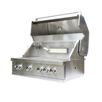 Premium Acier Inoxydable 304 LED Lumières Cuisine Extérieure BBQ Île Grills À Gaz Style Luxueux