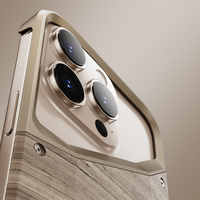 Étui de téléphone portable Boneruy M12 Premium Fun en alliage d'aluminium et bois massif magnétique portable pour téléphone 16 Pro Max