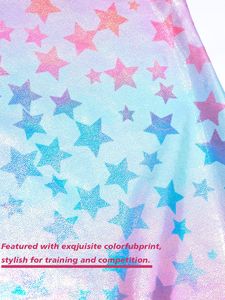 <span class=keywords><strong>Justaucorps</strong></span> pour filles à imprimé dégradé, sans manches, unitard de gymnastique brillant, body court, costume de danse pour enfants, <span class=keywords><strong>justaucorps</strong></span> de gymnastique - Product Image 3