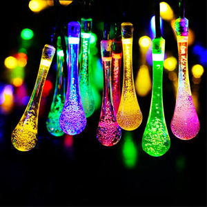Led 문자열 조명 야외 50leds 물 드롭 태양 요정 문자열 조명 크리스마스 휴일 실내 결혼식 장식 조명 8 모드 - Product Image 4