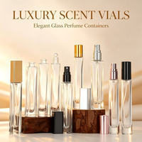 Botol Semprot Parfum Kaca Persegi Panjang Tipis Portabel 10ml Isi Ulang Mini Atomizer Wewangian Dengan Tutup Logam