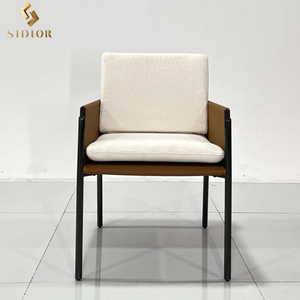 Stile europeo in velluto moderno pelle nordica sedia da pranzo poltrona per soggiorno - Product Image 3