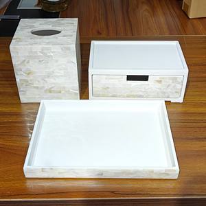 Set Decorativo per <span class=keywords><strong>Bagno</strong></span> con <span class=keywords><strong>Adesivi</strong></span> a Conchiglia, <span class=keywords><strong>Accessori</strong></span> in Resina, Dispenser di Sapone di Lusso, Portasapone e Vassoio per Casa e Hotel - Product Image 2