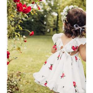Ropa para Niños y Bebés al por Mayor, Ropa Infantil Bordada Personalizada con Flores, Vestido de Fiesta para Niñas Pequeñas - Product Image 2