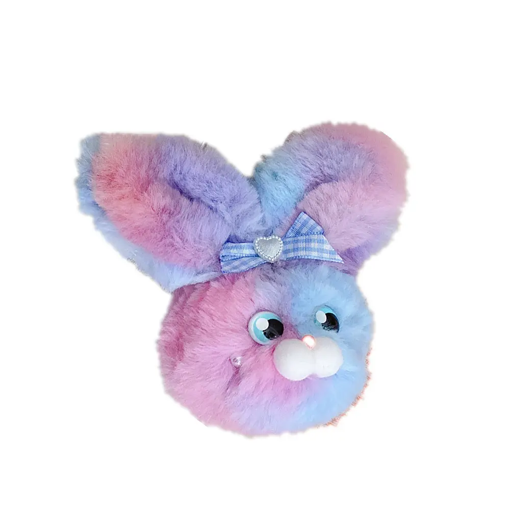 RuunJoy Creative plush big ear rabbit keychain backpack pendant gradient cartoon doll gift lolita bag jewelry gift